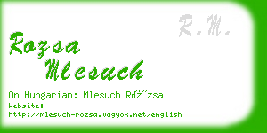 rozsa mlesuch business card